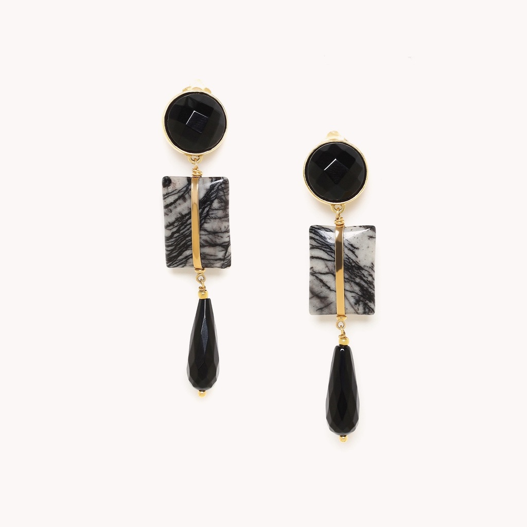 NATURE BIJOUX BERLIN ONYX DROP EARRINGS