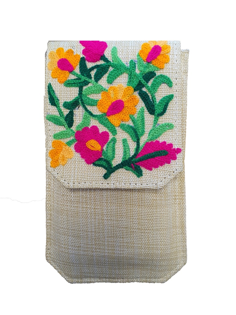 FUNDA MOVIL SITARA FLORES BORDADAS