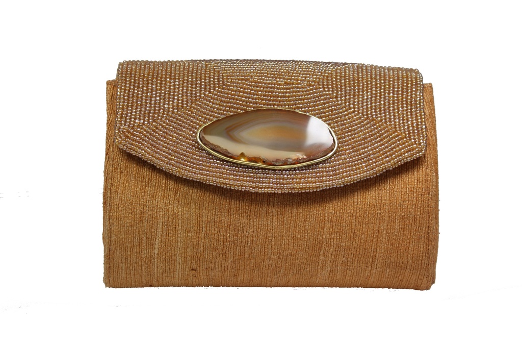 AMBER STONE BRONZE HANDBAG