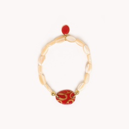 [13-43240] PULSERA EXTENSIBLE ROJA PICCADILLY NATURE BIJOUX