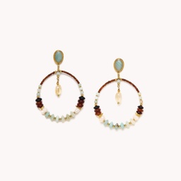 [12-78678] OKINAWA GIPSY EARRINGS NATURE BIJOUX